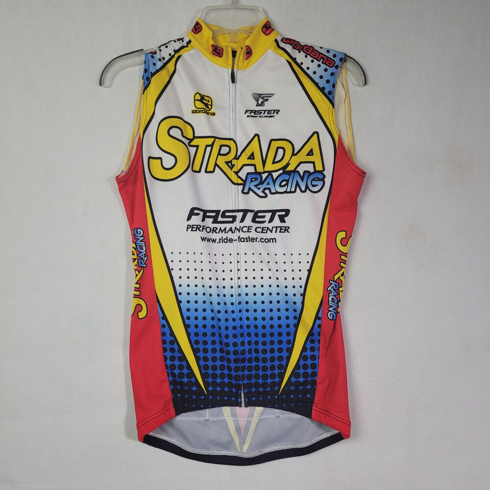Giordana Strada Racing Jersey Mens Size XS Cycling No Sleeve Pro-Fit AZ Pockets